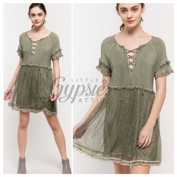 POL Sophia Little Green Dress - Picture 5 of 15